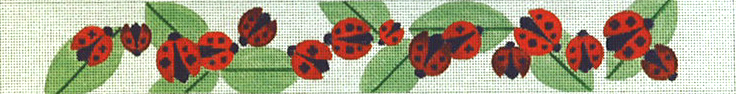 click here to view larger image of Ladybugs and Leaves Belt (hand painted canvases)