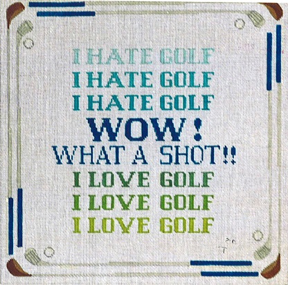 click here to view larger image of Hate Golf Love Golf (hand painted canvases)
