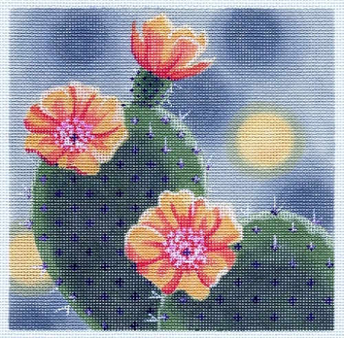 click here to view larger image of Cactus In Bloom (hand painted canvases)