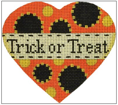 click here to view larger image of Trick or Treat Heart (hand painted canvases)