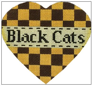 click here to view larger image of Black Cats Heart (hand painted canvases)