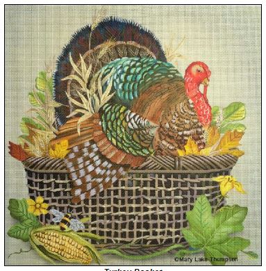 click here to view larger image of Turkey Basket (hand painted canvases)