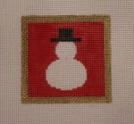 click here to view larger image of Snowman On Red Background (hand painted canvases)