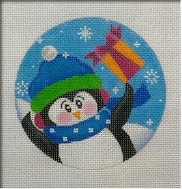 click here to view larger image of Present Giving Penguin (hand painted canvases)