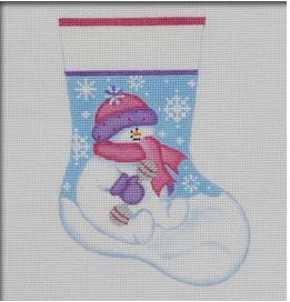 click here to view larger image of Snowbaby Girl Mini Stocking (printed canvas)