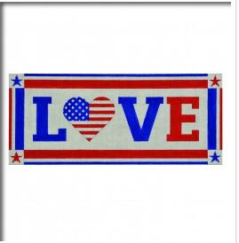 click here to view larger image of Love With Flag Heart (hand painted canvases)