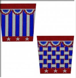 click here to view larger image of Patriotic Basket (hand painted canvases)