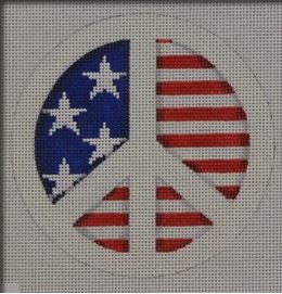 click here to view larger image of Patriotic Peace Sign (hand painted canvases)