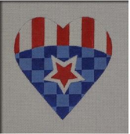 click here to view larger image of Checkered Star Heart (hand painted canvases)