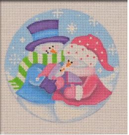 click here to view larger image of Snow Parents With Baby Girl (printed canvas)