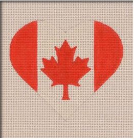 click here to view larger image of Canadian Flag Heart (hand painted canvases)