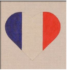 click here to view larger image of French Flag Heart (hand painted canvases)