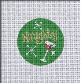 click here to view larger image of Naughty and Nice Ornament - Martini (printed canvas)