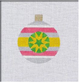click here to view larger image of Retro Brite Round Ornament (hand painted canvases)