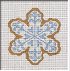 click here to view larger image of White Snowflake Ornament (hand painted canvases)