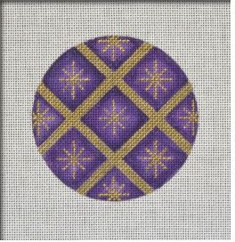 click here to view larger image of Quilted Star Ornament - Purple (hand painted canvases)