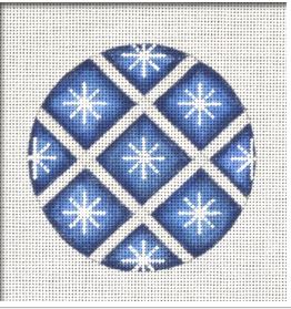 click here to view larger image of Quilted Snowflake Ornament - Blue (hand painted canvases)