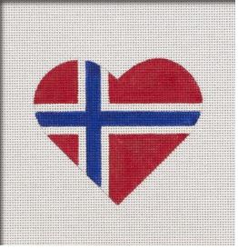 click here to view larger image of Norwegian Flag Heart (hand painted canvases)