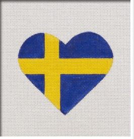 click here to view larger image of Swedish Flag Heart (hand painted canvases)