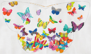 click here to view larger image of Butterfly Pillow (hand painted canvases)