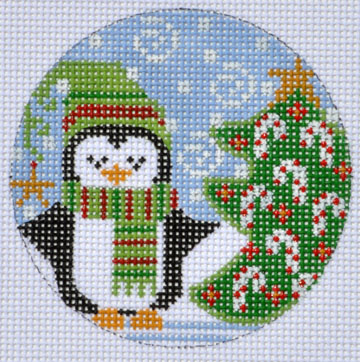 click here to view larger image of Christmas Tree Penguin (hand painted canvases)