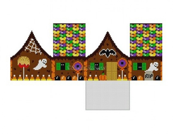 click here to view larger image of Halloween Gingerbread House - 18ct (hand painted canvases)