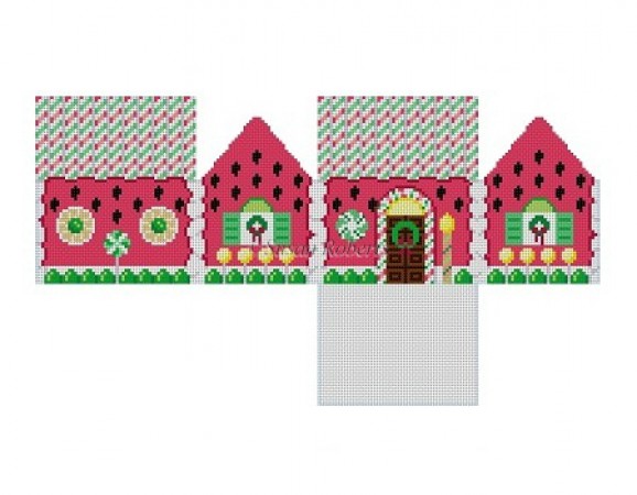 click here to view larger image of Watermelon Gingerbread House - 18ct (hand painted canvases)