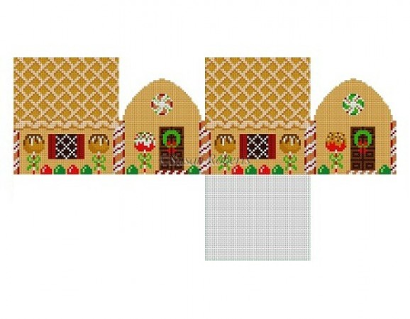 click here to view larger image of Apple Pie Gingerbread House (hand painted canvases)