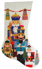 click here to view larger image of Nutcracker Stocking (hand painted canvases)