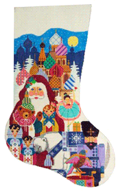 click here to view larger image of Russian Christmas Stocking (hand painted canvases)