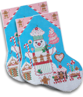 click here to view larger image of The Sweetest Of Snowmen Midi Sock (hand painted canvases)