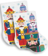 click here to view larger image of Nutcracker Midi Sock (hand painted canvases)