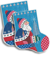 click here to view larger image of Norway Santa Midi Sock (hand painted canvases)