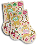 click here to view larger image of Christmas Cookie Midi Sock (hand painted canvases)