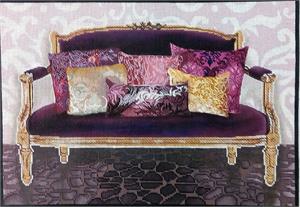 click here to view larger image of Fuchsia Couch (hand painted canvases)