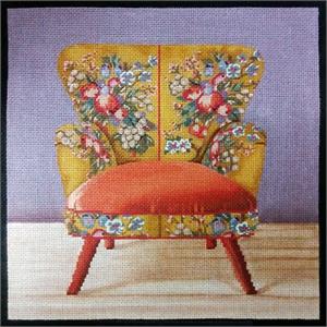 click here to view larger image of Boho Orange Chair (hand painted canvases)