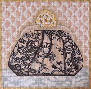 click here to view larger image of Lace Evening Bag (hand painted canvases)