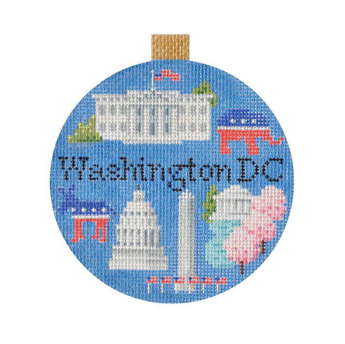 click here to view larger image of Travel Round - Washington DC (hand painted canvases)