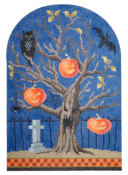 click here to view larger image of Spooky Tree - Pumpkins (hand painted canvases)