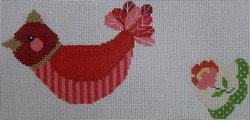 click here to view larger image of Red Bird With Flower (hand painted canvases)