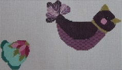 click here to view larger image of Plum Bird With Poinsettia (hand painted canvases)
