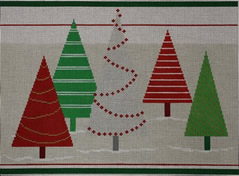 click here to view larger image of Whimsical Christmas Trees - 18ct (hand painted canvases)