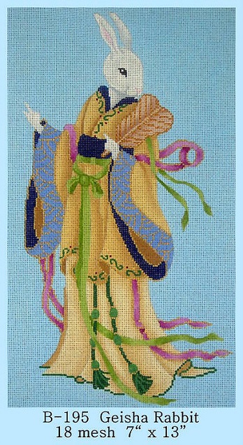 click here to view larger image of Geisha Rabbit (hand painted canvases)