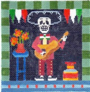 click here to view larger image of Day Of The Dead - Musician (hand painted canvases)