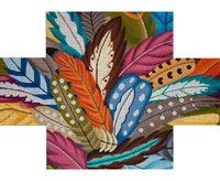 click here to view larger image of Feather Overlay Brick Cover (hand painted canvases)