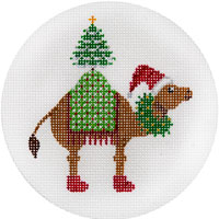 click here to view larger image of Camel w/Christmas Tree Ornament (hand painted canvases)