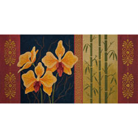 click here to view larger image of Orange Phalaenopsis and Bamboo (hand painted canvases)