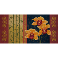 click here to view larger image of Orange Orchid and Bamboo (hand painted canvases)