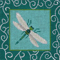 click here to view larger image of Turquoise Dragonfly Patch (hand painted canvases)