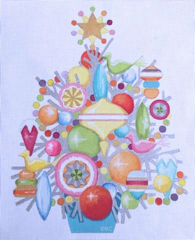 click here to view larger image of Silver Christmas Tree (hand painted canvases)